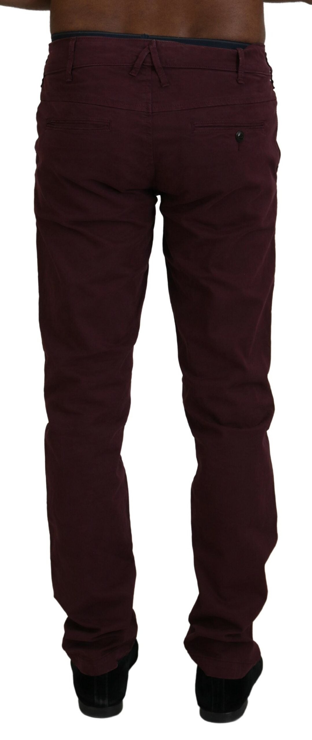 Maroon Cotton Stretch Skinny Casual Men Pants