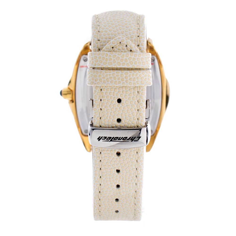 Beige Leather Dress Watch