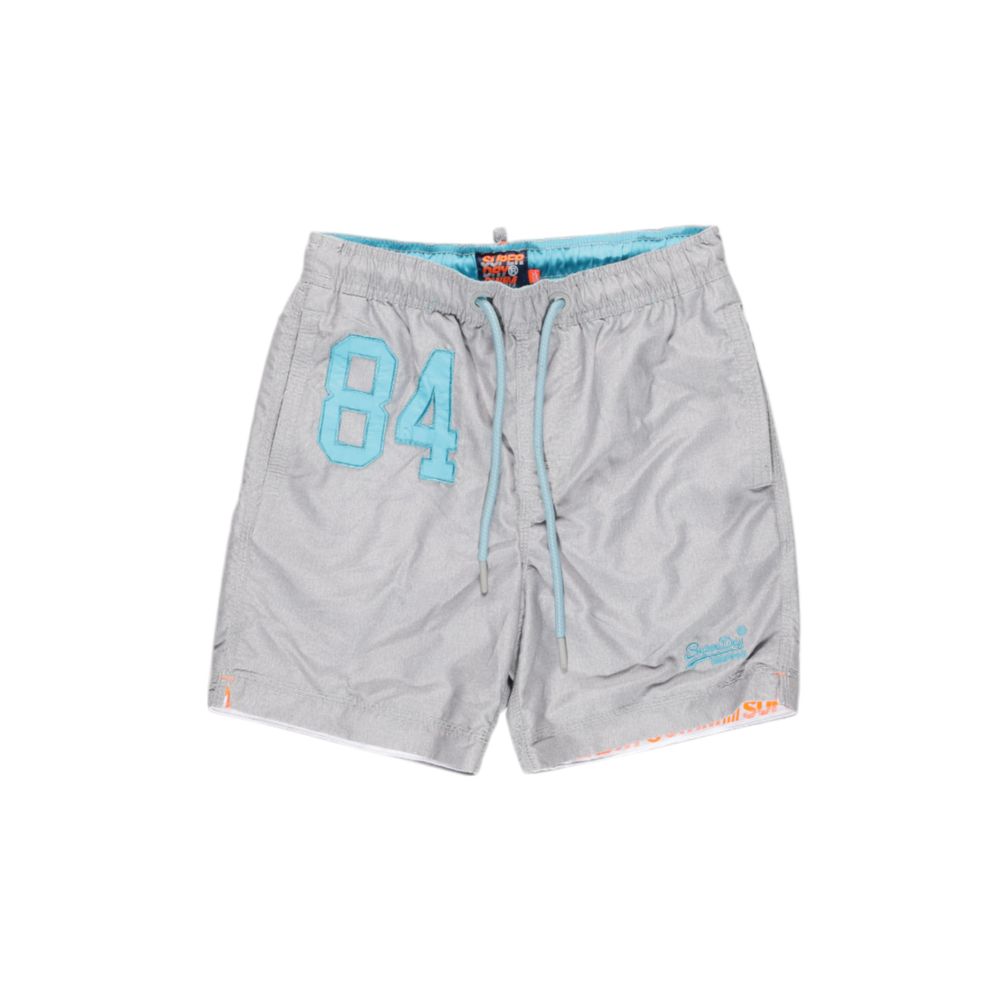Gray Polyester Swim Shorts