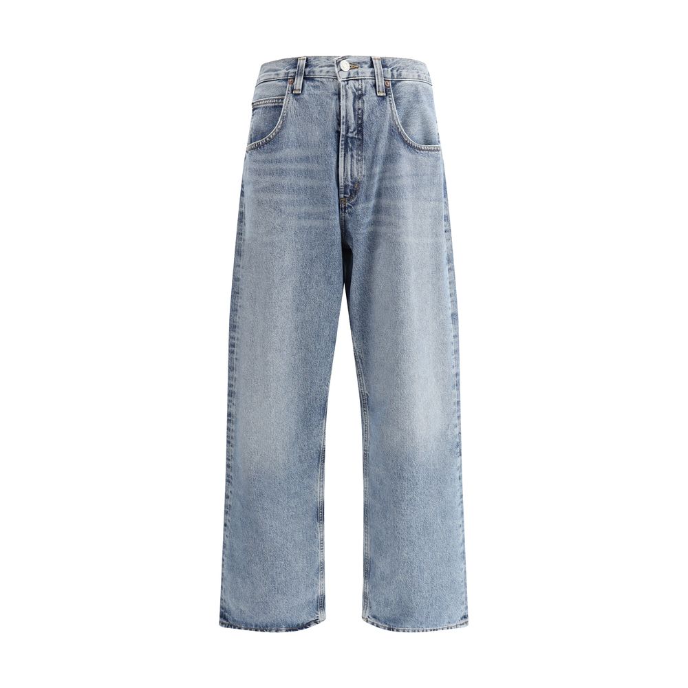 Light Blue Cotton High-Waisted Jean