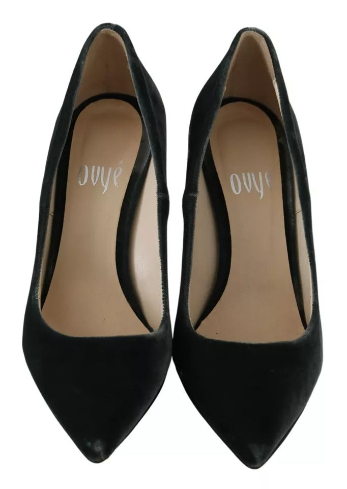 Gray Velvet Dress Stiletto Pumps Shoes
