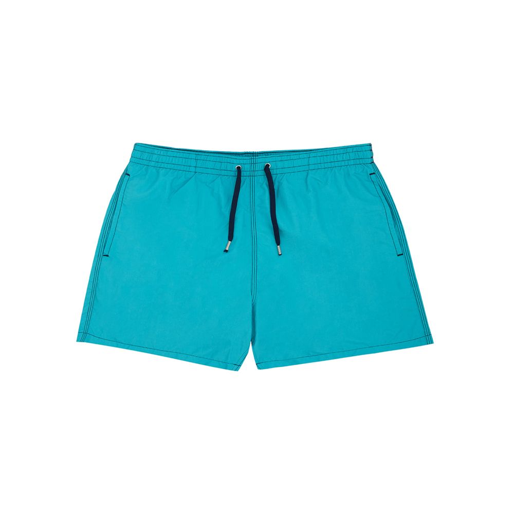Turquoise Polyester Swim Shorts