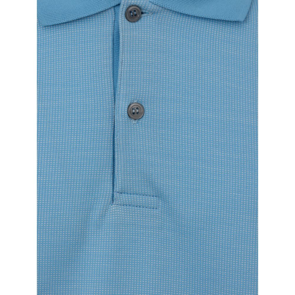 Blue Cotton Polo Shirt