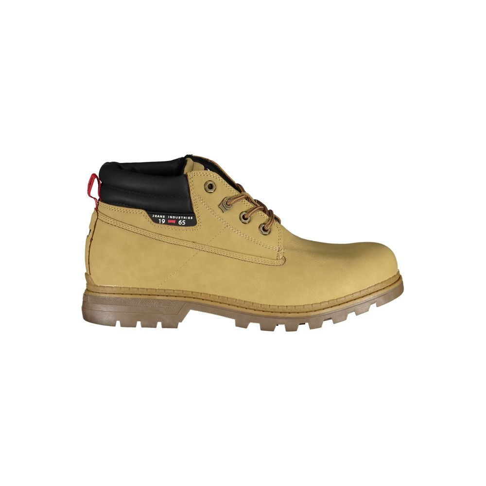 Beige Polyester Men Boot