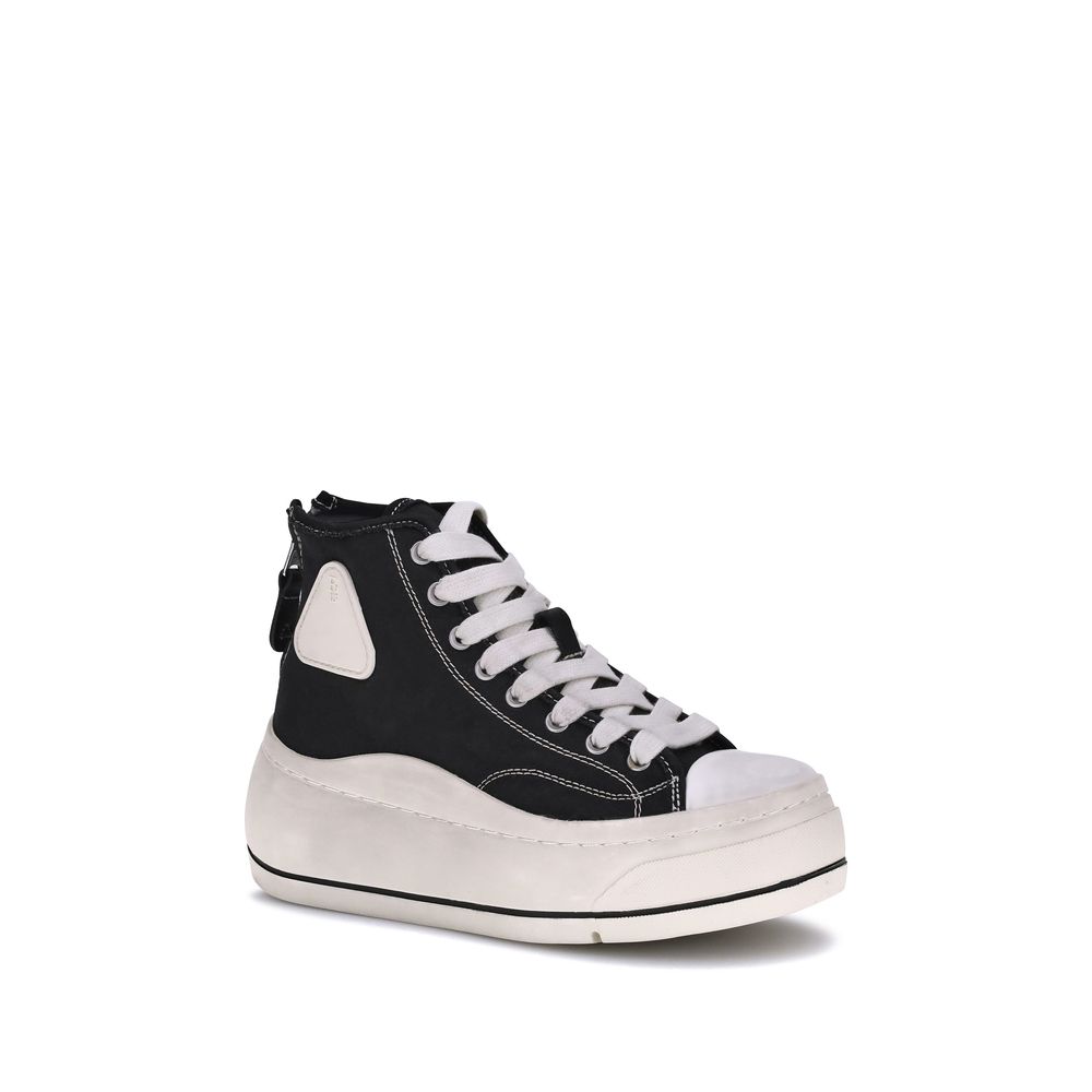 Black Polyethylene High Top Sneakers