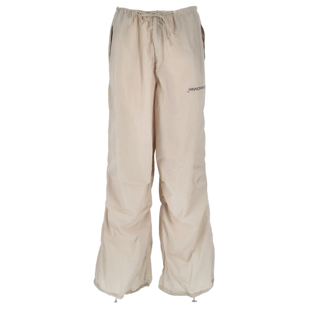 Beige Nylon Women's High-Waisted Trouser