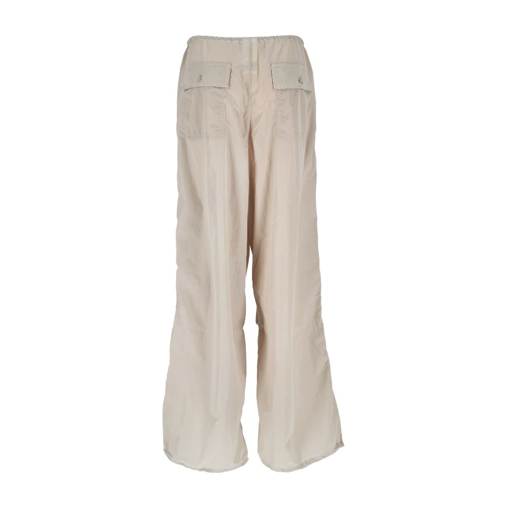 Beige Nylon Women's High-Waisted Trouser