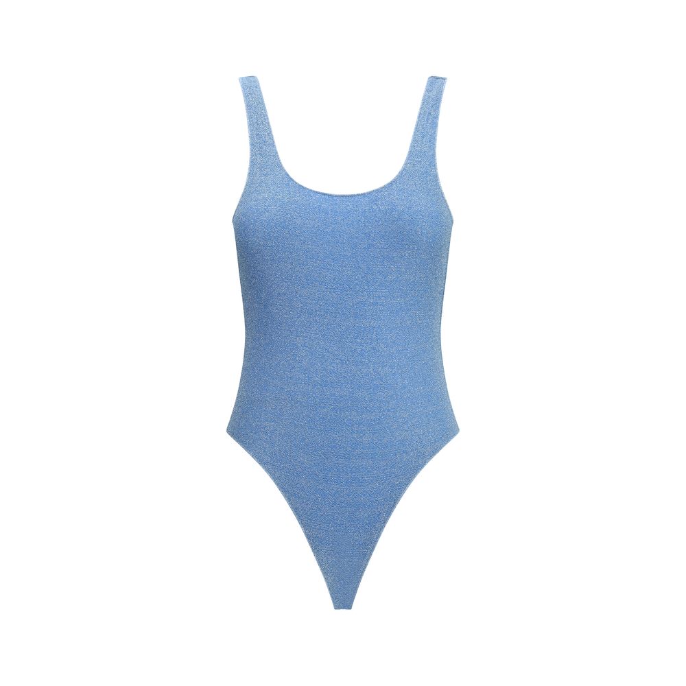 Light Blue Polyamide One-Piece Swimsuit