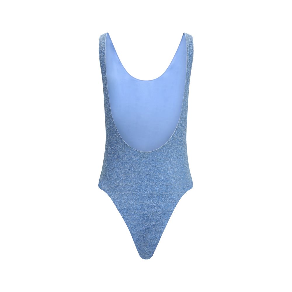 Light Blue Polyamide One-Piece Swimsuit