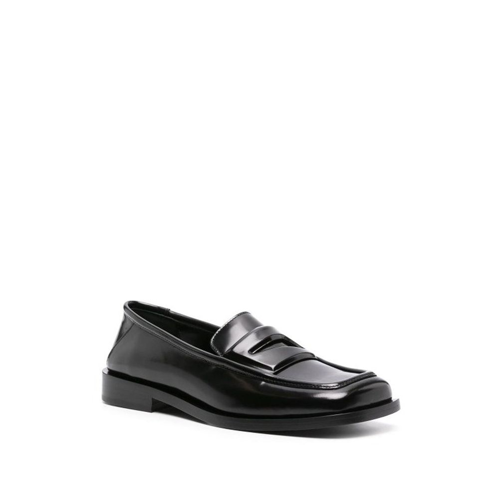 Black Calfskin Slip-On Loafers