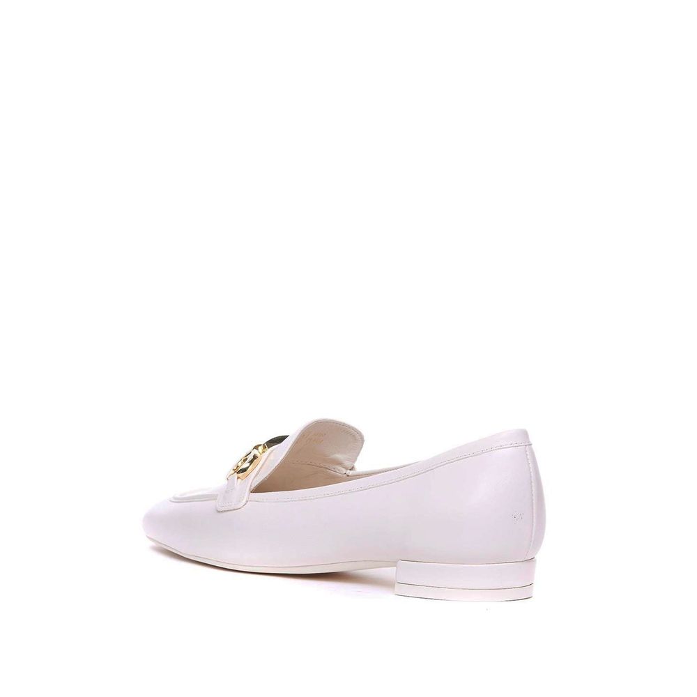 White Calfskin Slip-On Loafers