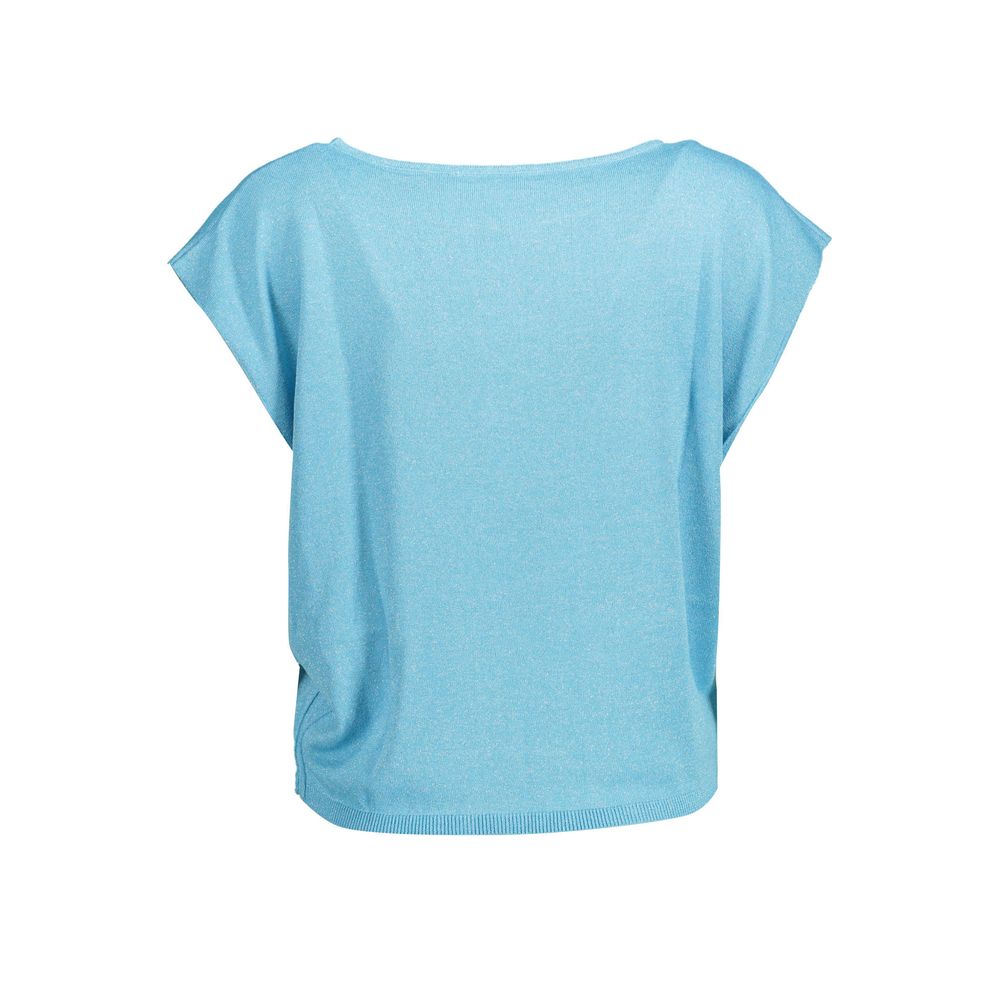 Blue Polyester Women T-Shirt