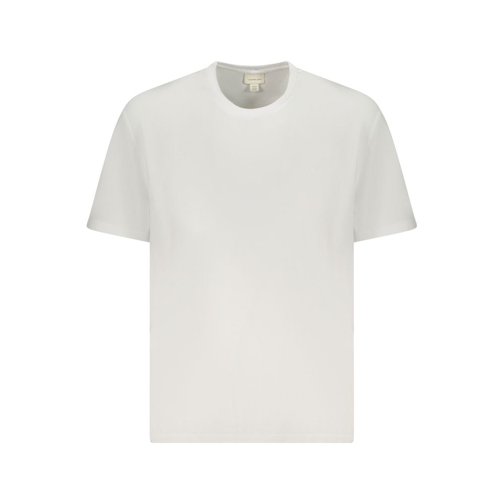 White Cotton Men T-Shirt