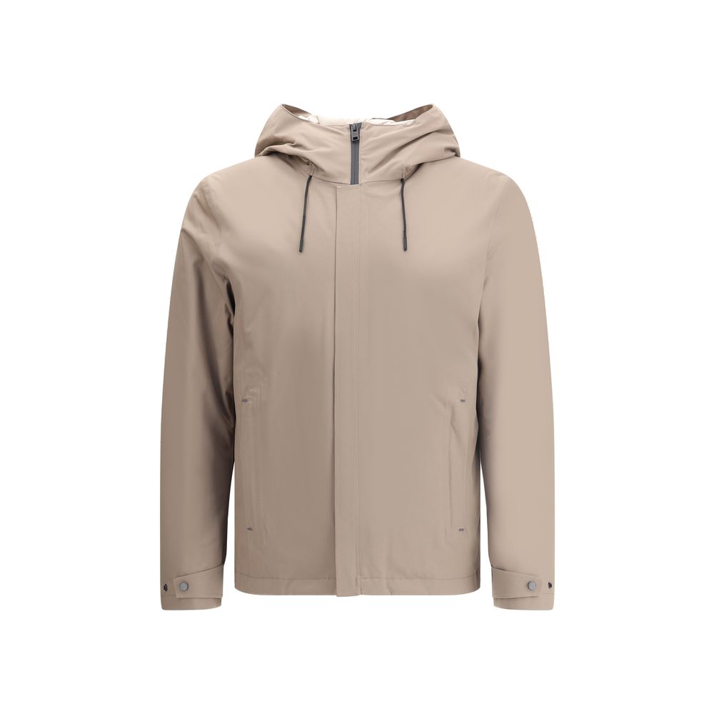 Beige Polyester Shell Jacket