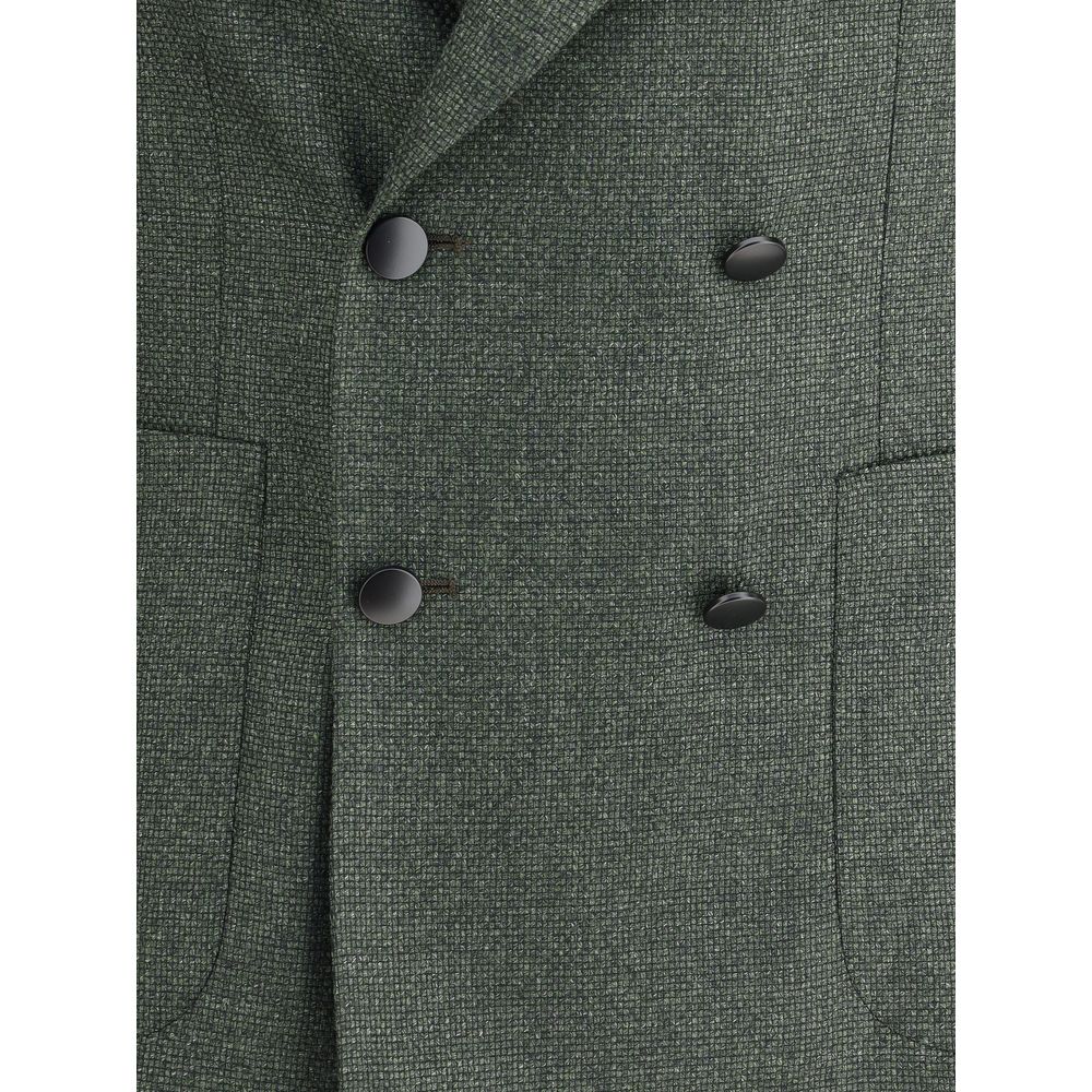Green Fleece Wool Blazer