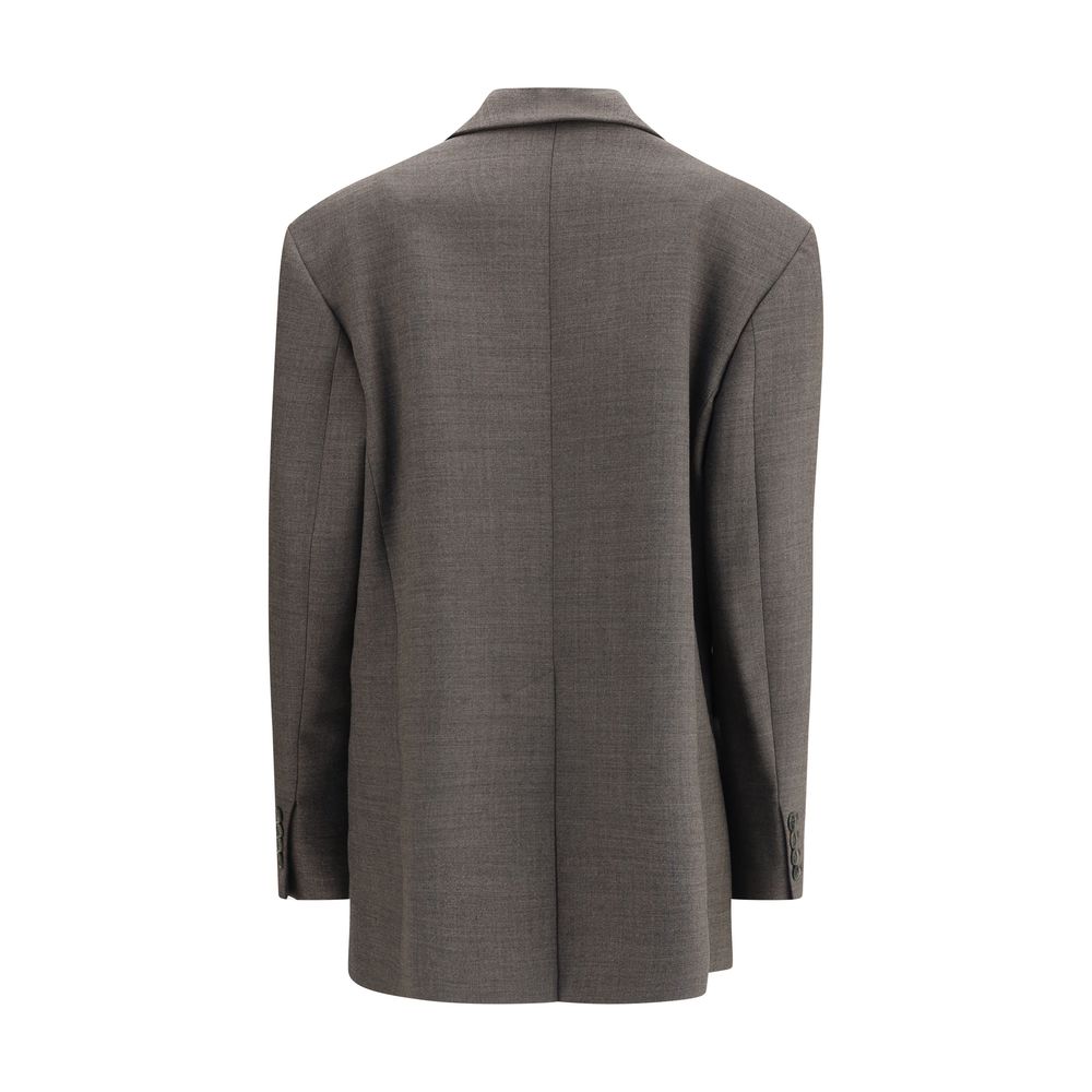 Gray Fleece Wool Blazer