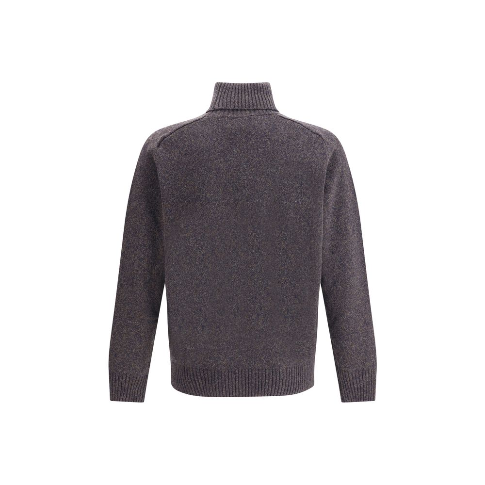 Multicolor Fleece Wool Turtleneck