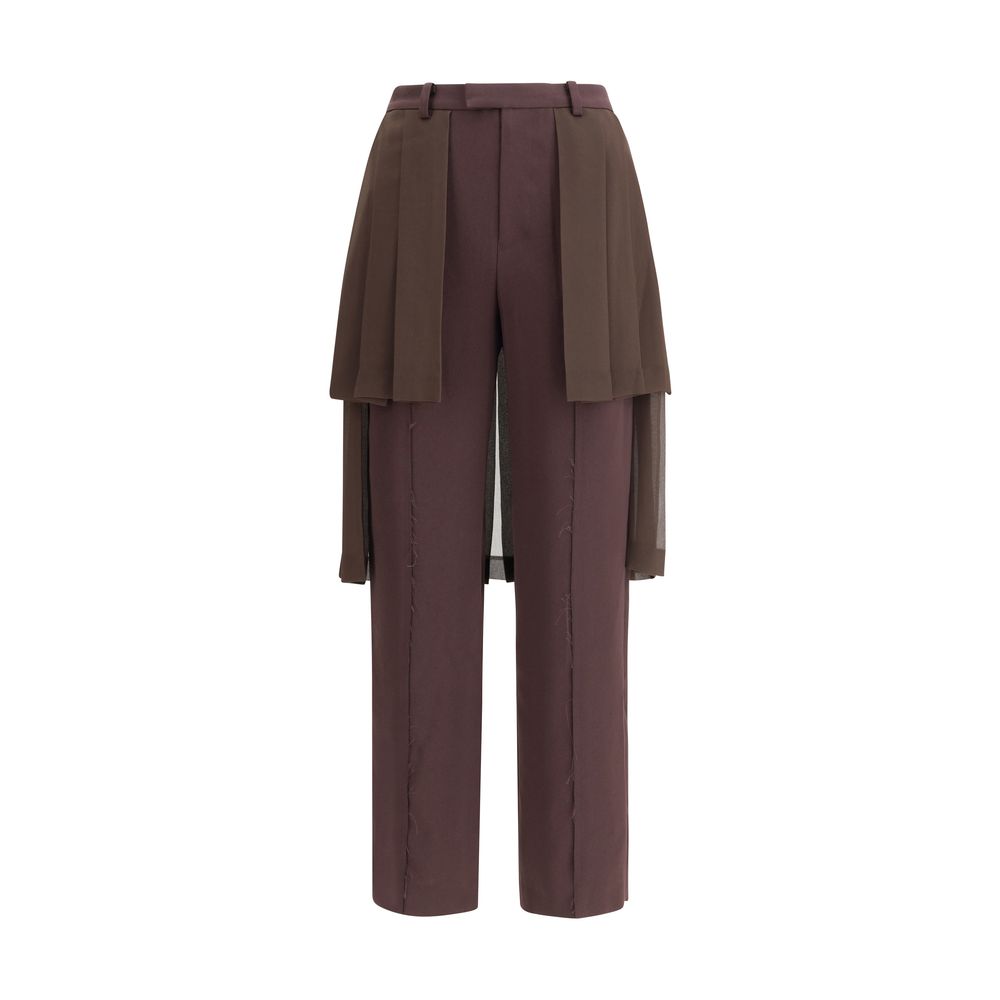 Brown Acetate Casual Pants