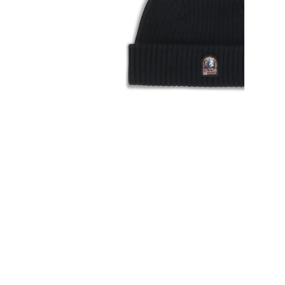Black Merino Wool Beanie