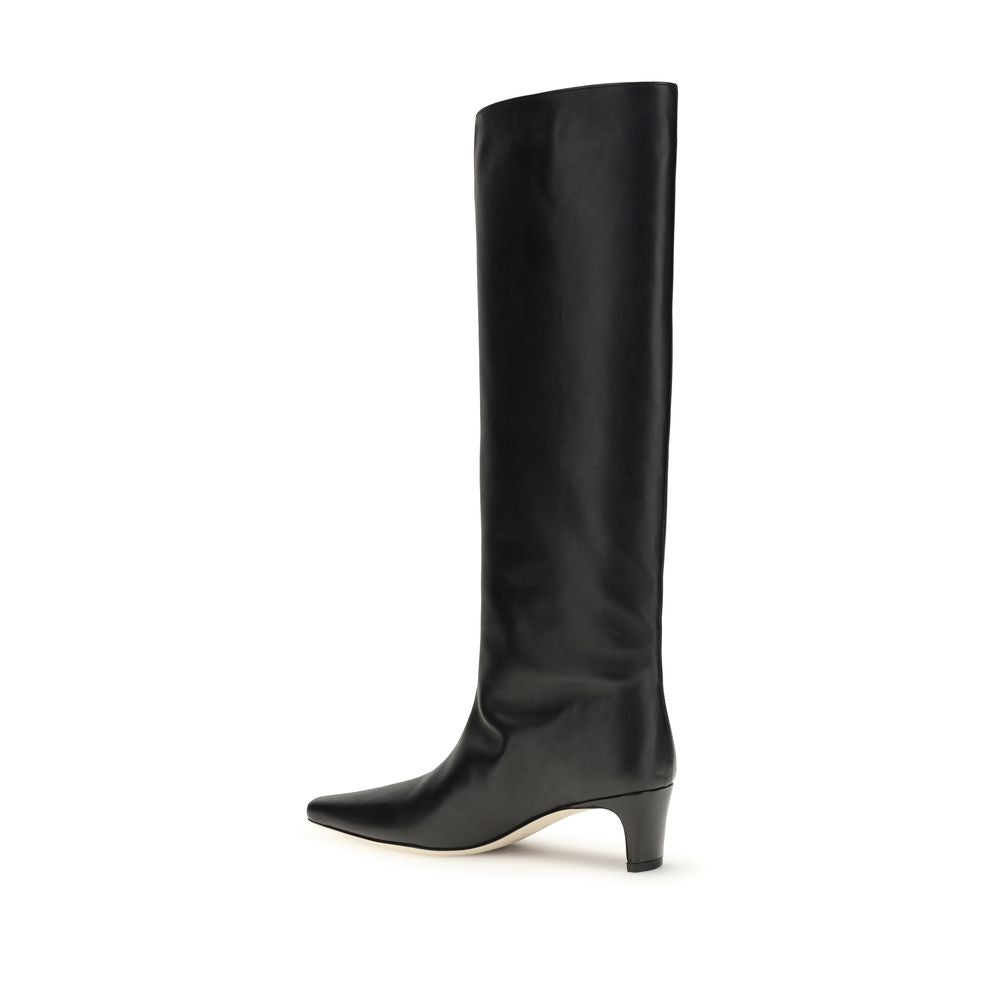 Black Calf Leather Bos Taurus High Heel Boots