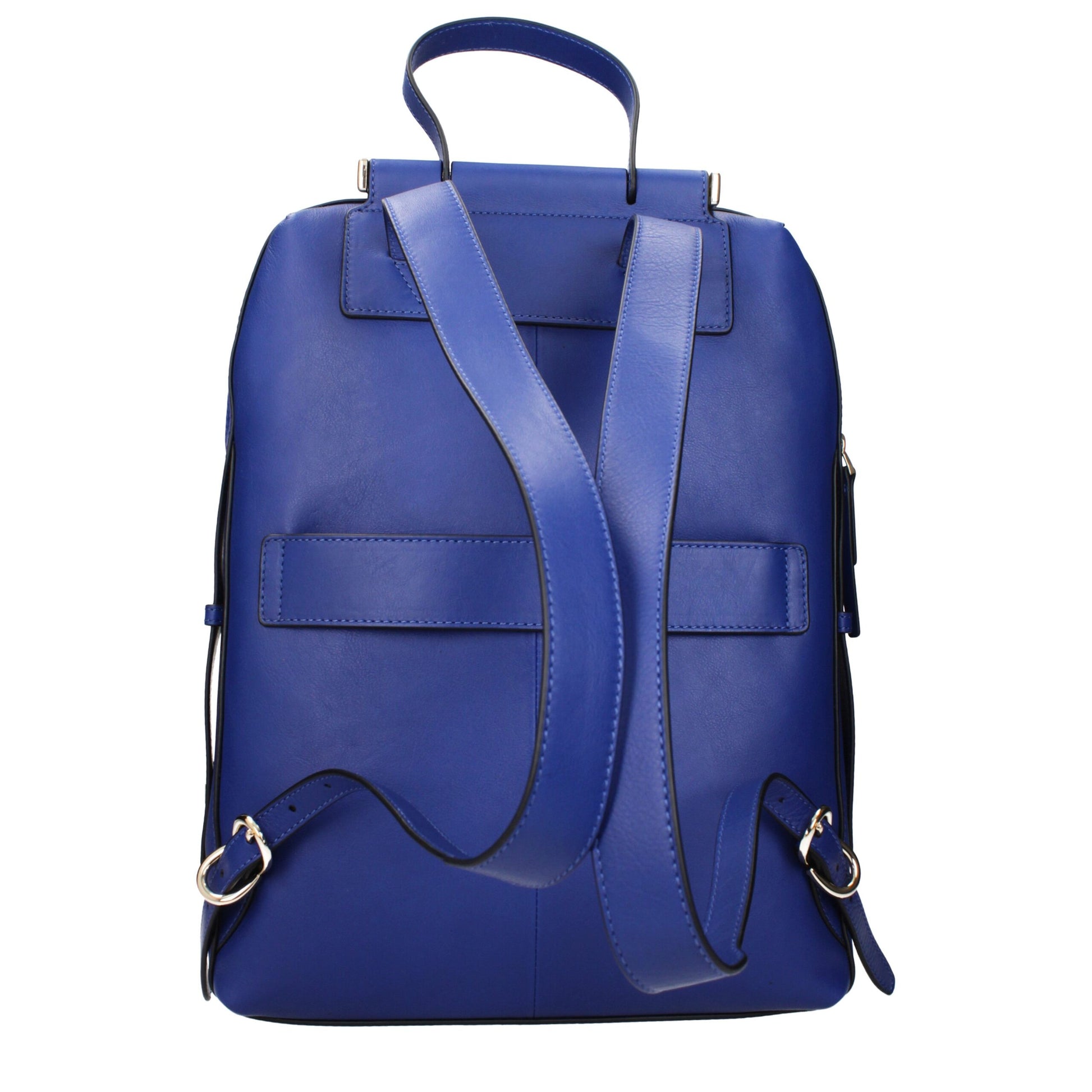 Blue Leather Backpack