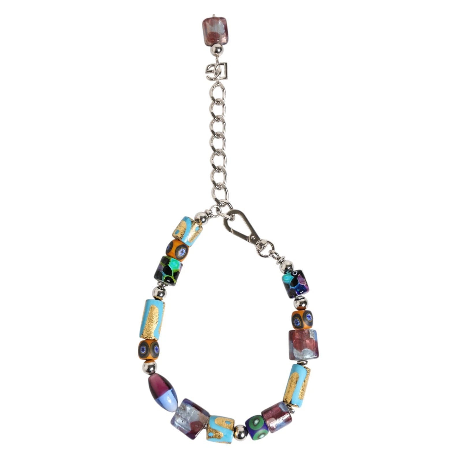 Multicolor Murano Glass Beads Brass Zamak Necklace
