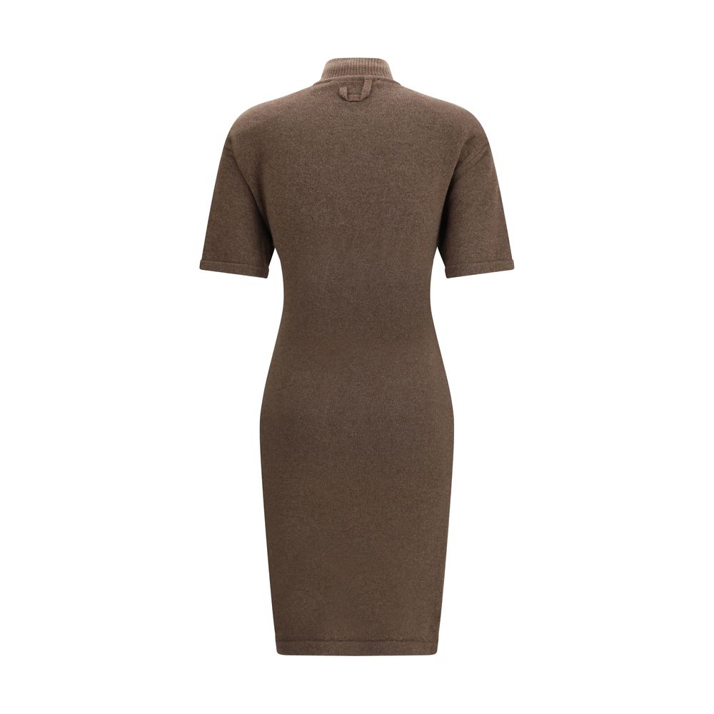 Brown Merino Wool Casual Dress