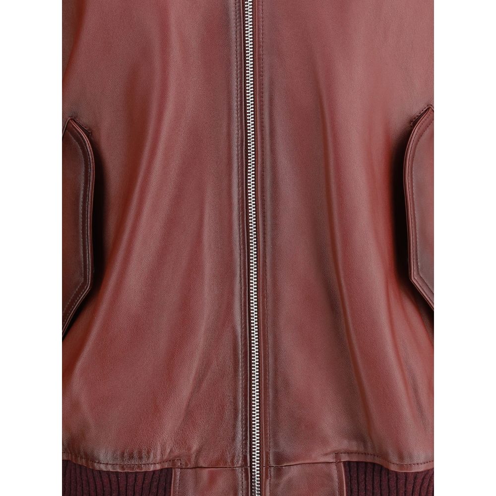 Bordeaux Lambskin Bomber