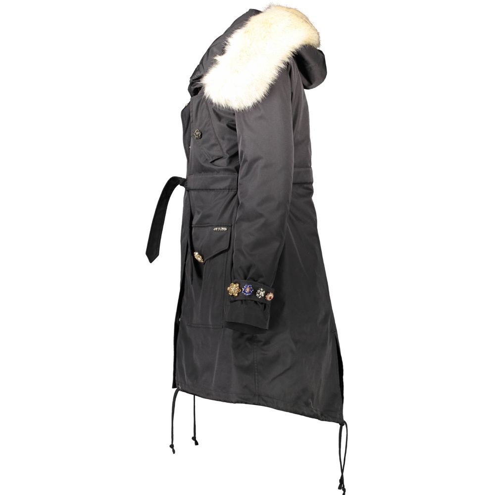 Black Polyester Jackets & Coat