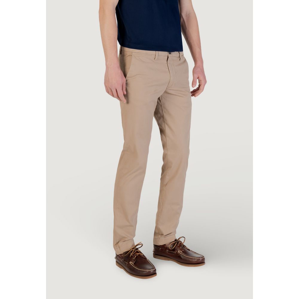 Beige Cotton Skinny Pant