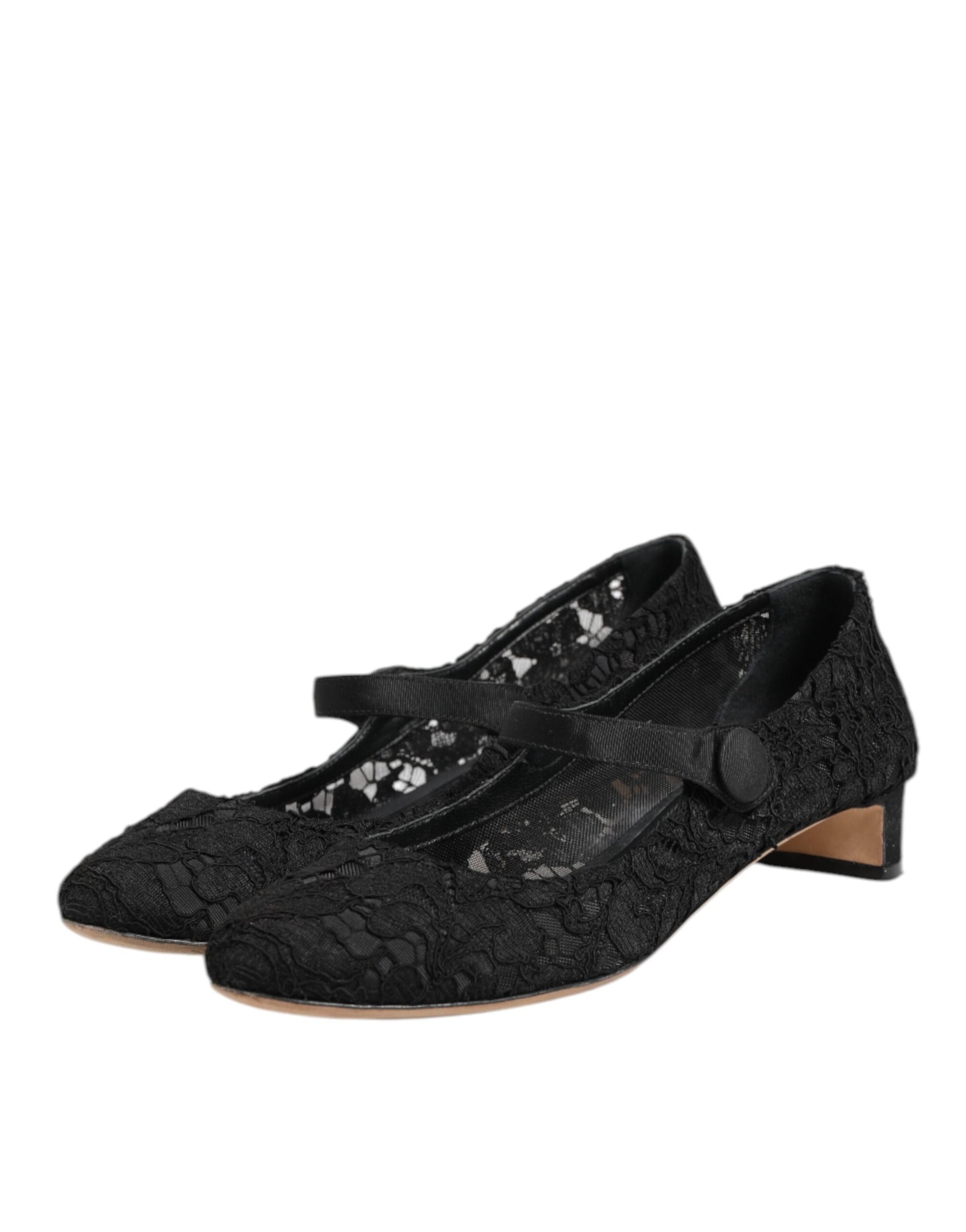 Black Vally Taormina Floral Lace Pumps Shoes