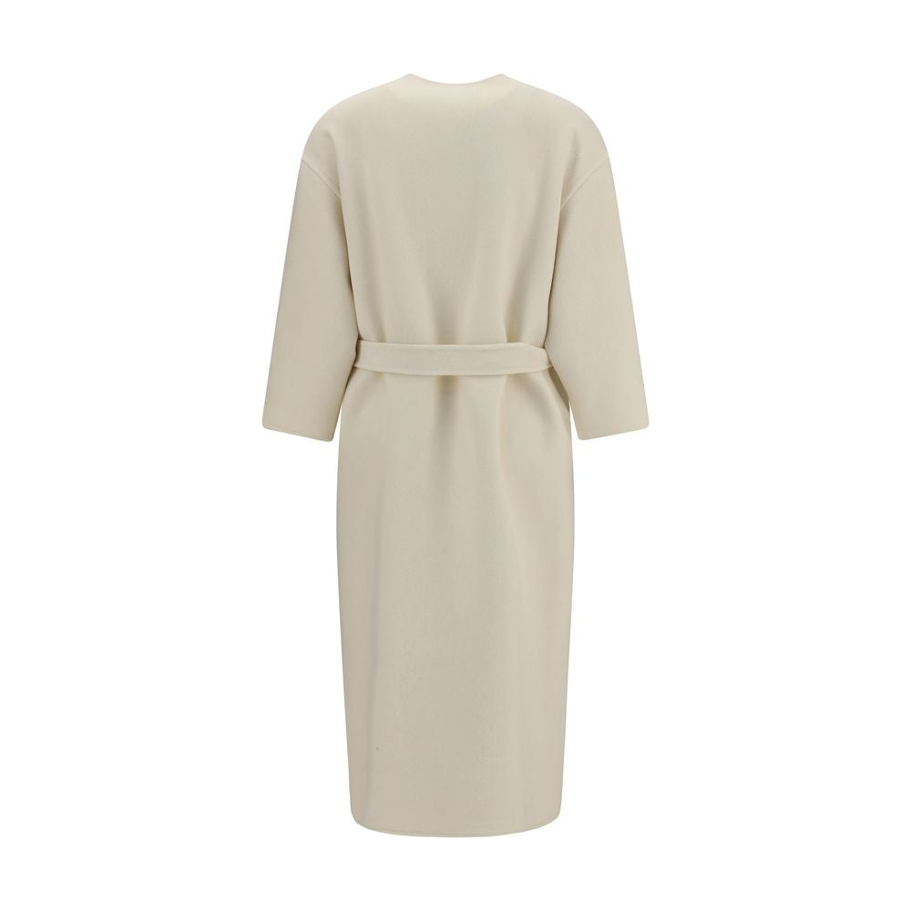 Cream Fleece Wool Coat