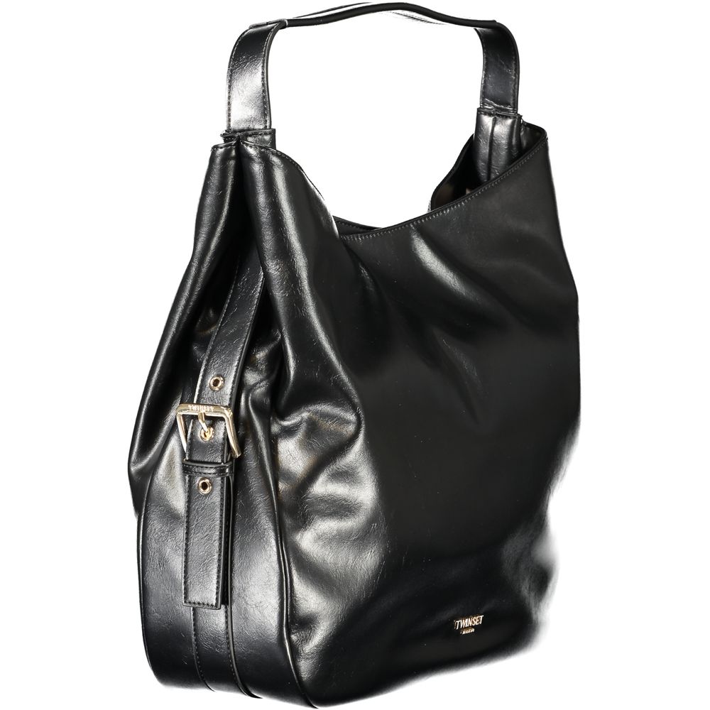 Black Polyethylene Women Hobo Bag