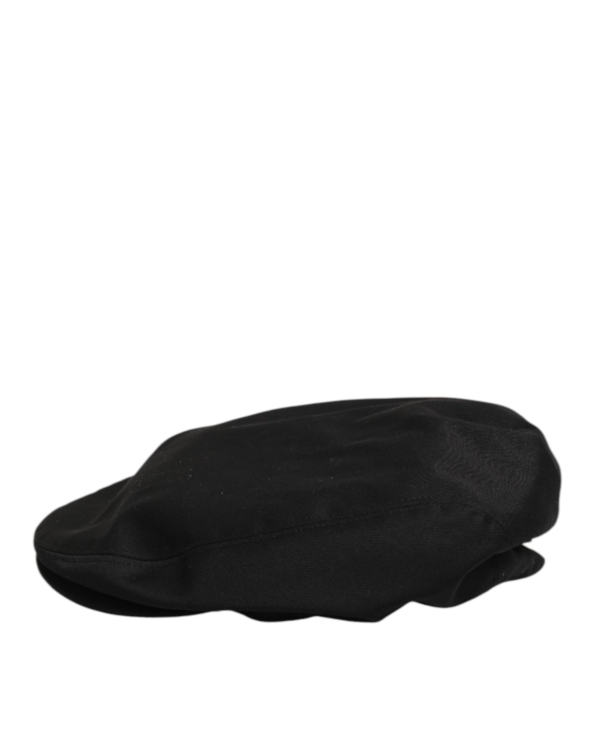 Black Cotton Dg Logo Newsboy Cloth Capello Hat