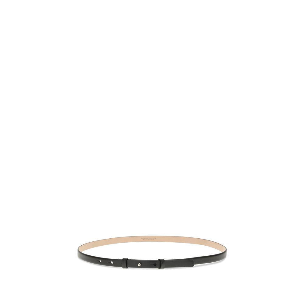 Black Leather Thin Belt