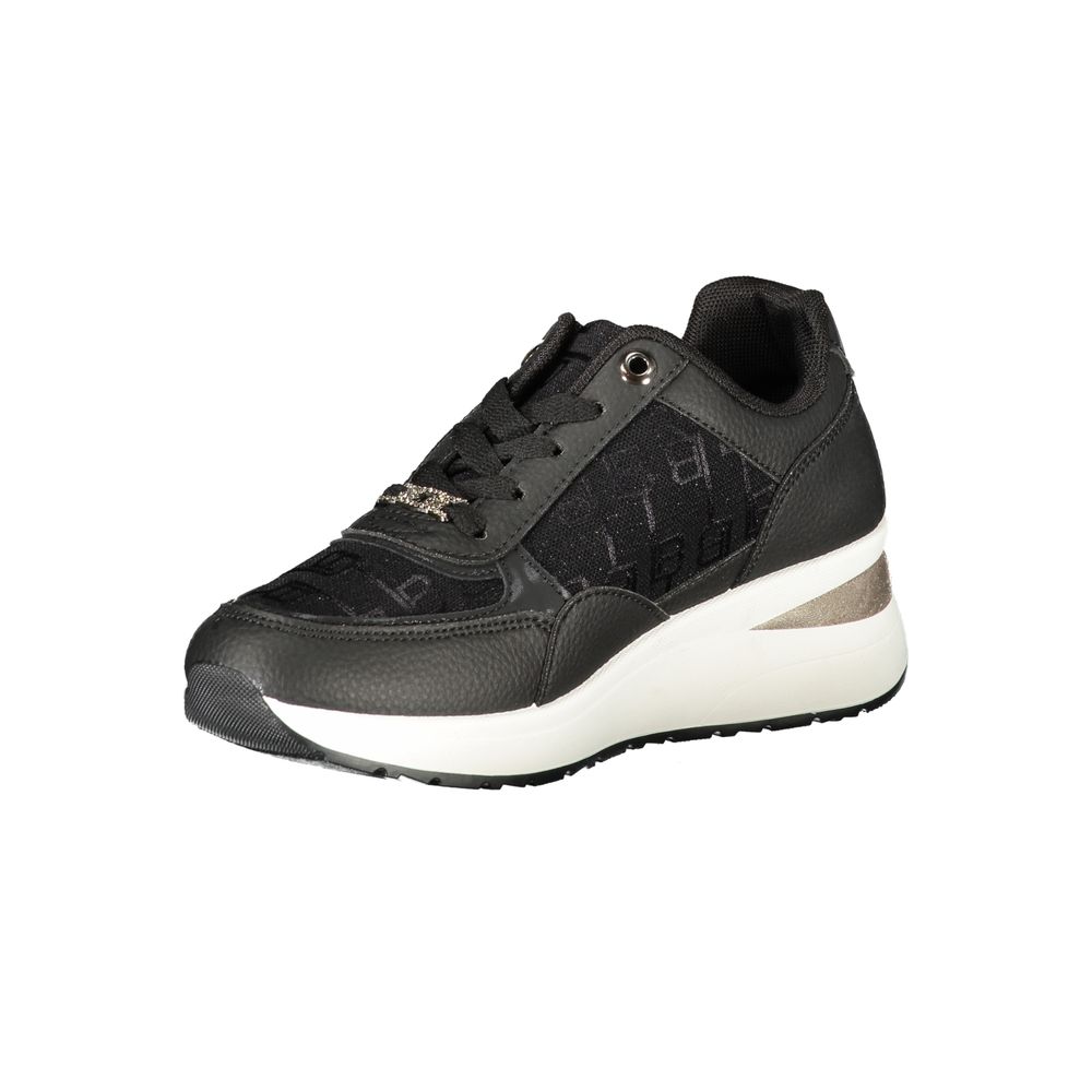 Black Polyester Women Sneaker