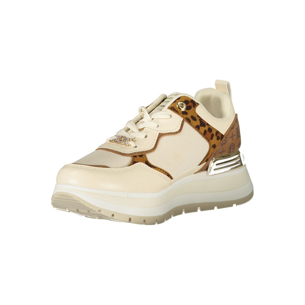 Beige Polyester Women Sneaker