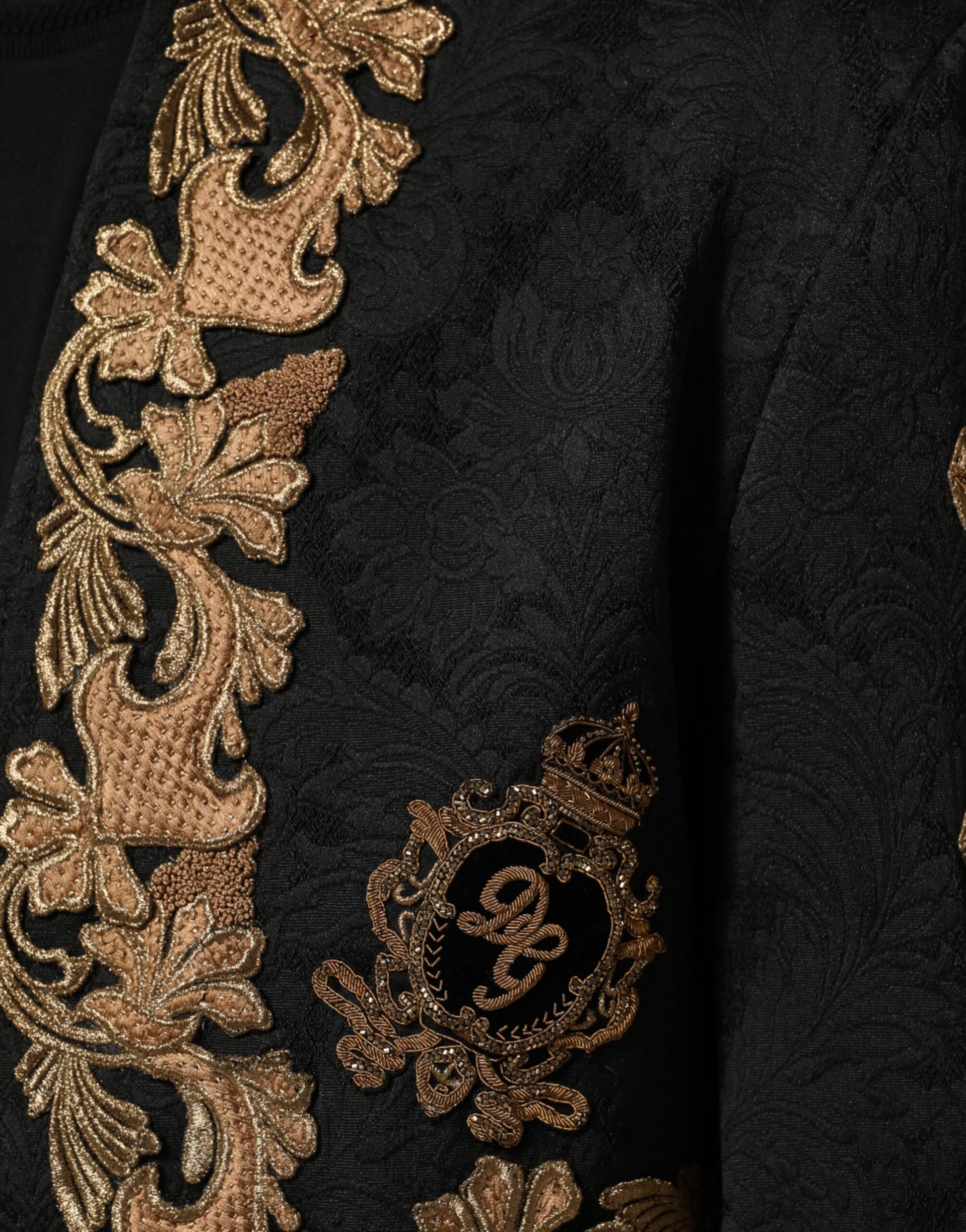 Black Brocade Embroidery Men Coat Jacket