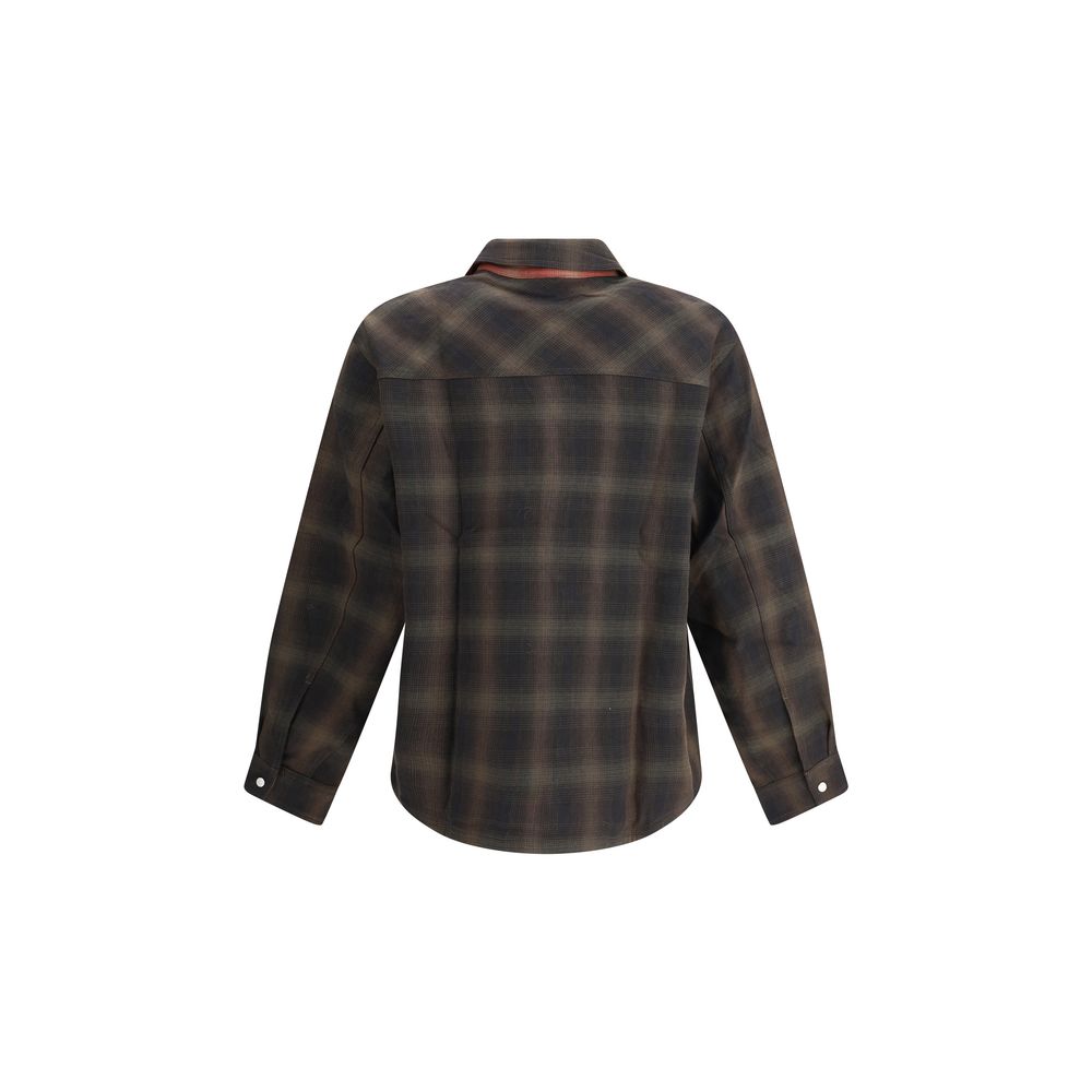 Brown Cotton Pattern Shirt