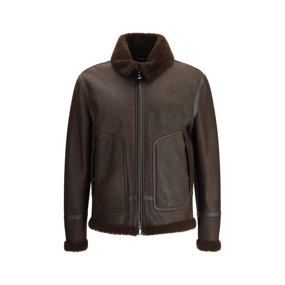 Brown Leather Biker Jacket