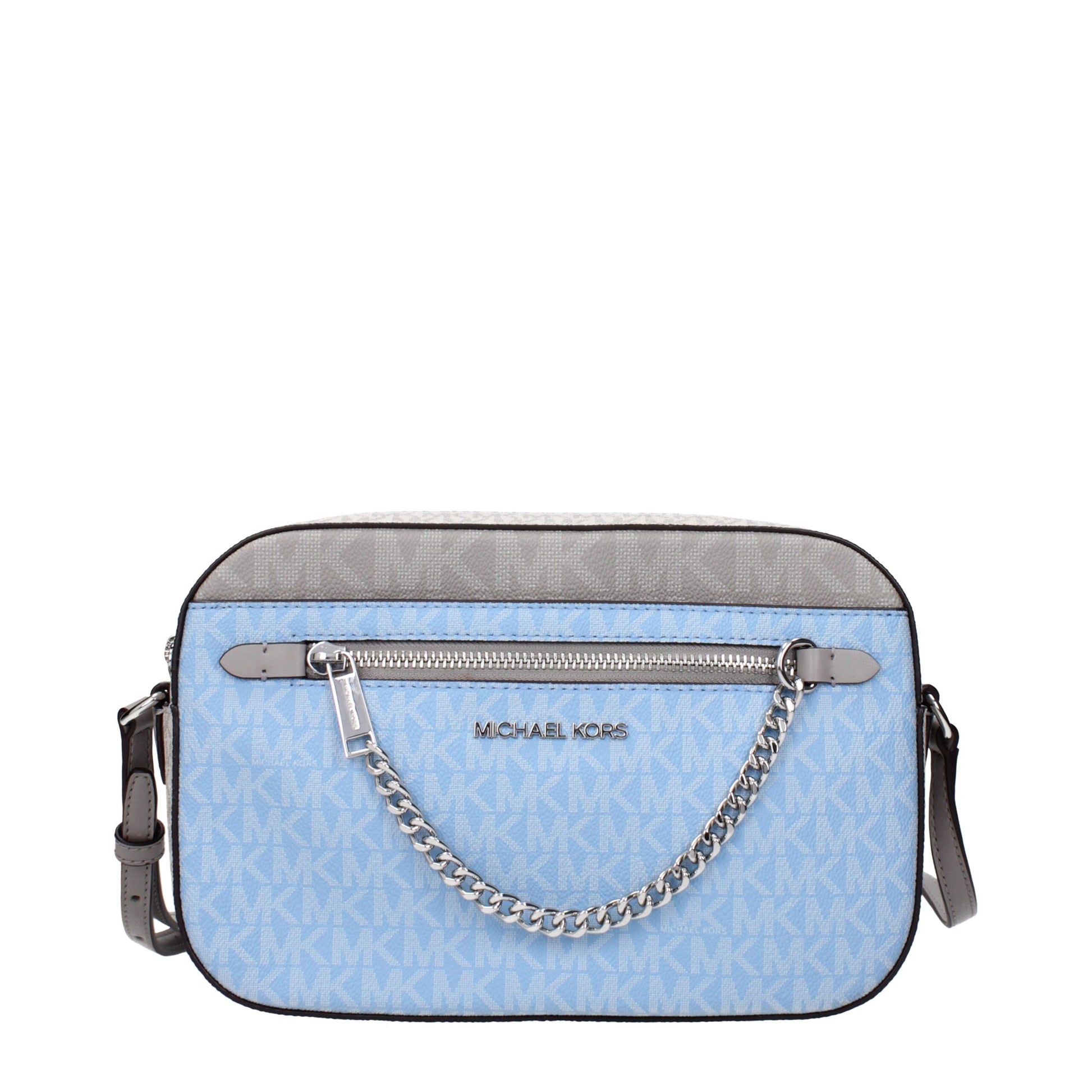 Light Blue Fabric Crossbody Bag