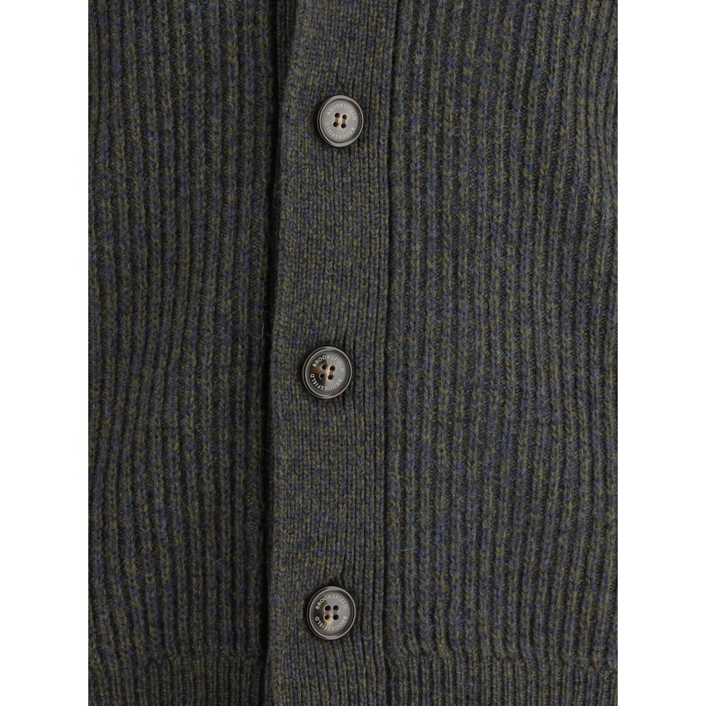 Green Fleece Wool Cardigan