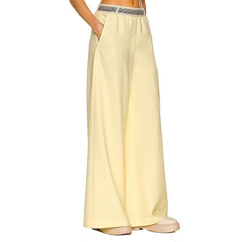 Yellow Wool Casual Pants