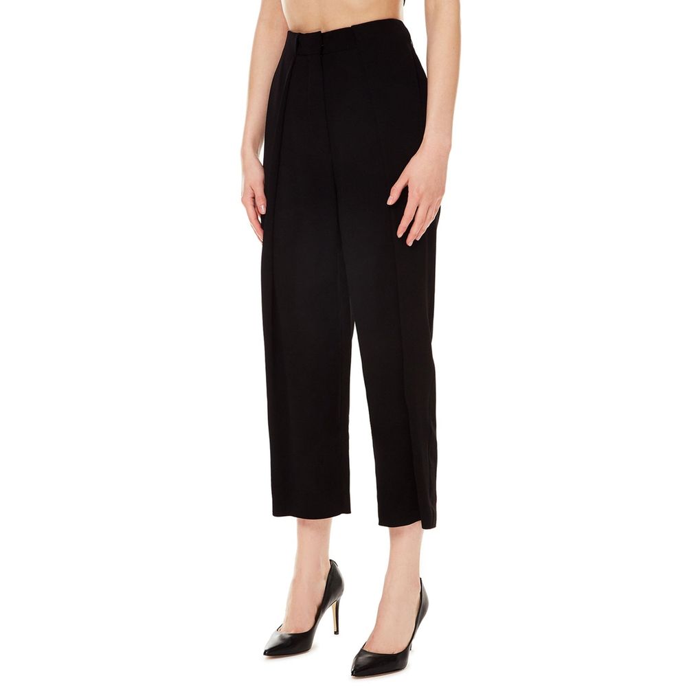 Black Viscose Casual Pants