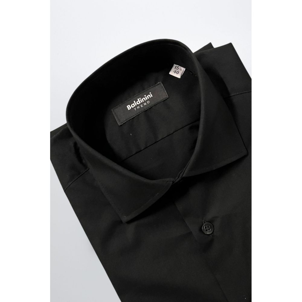 Black Cotton Men Shirt