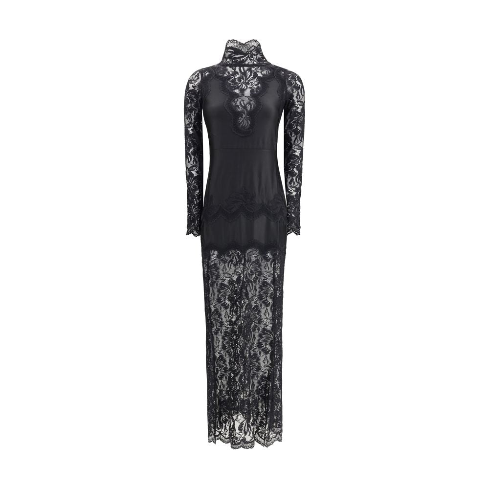 Black Polyamide Long Dress