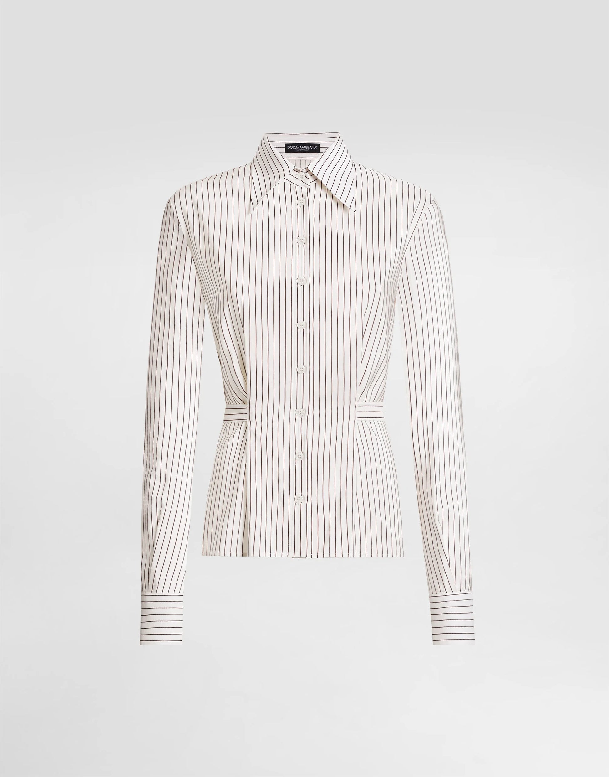 Pinstripe silk and cotton shirt