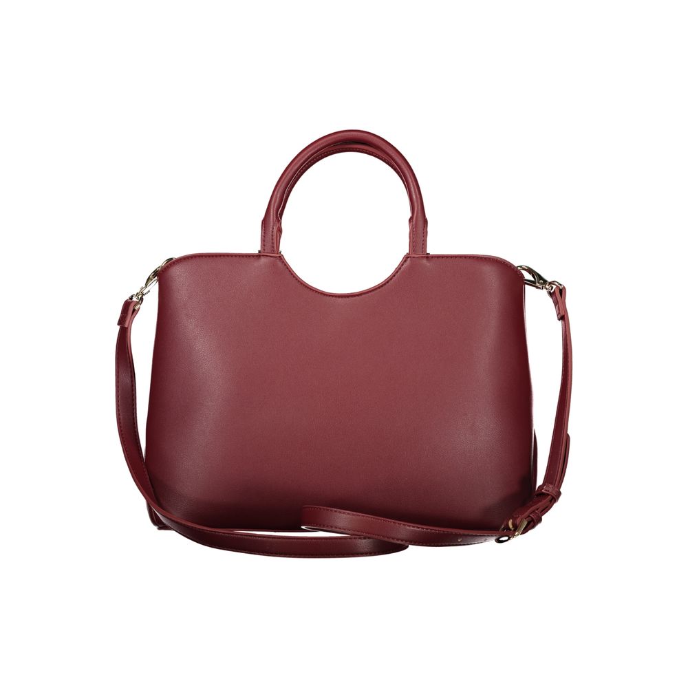Red Polyurethane Women's Bag