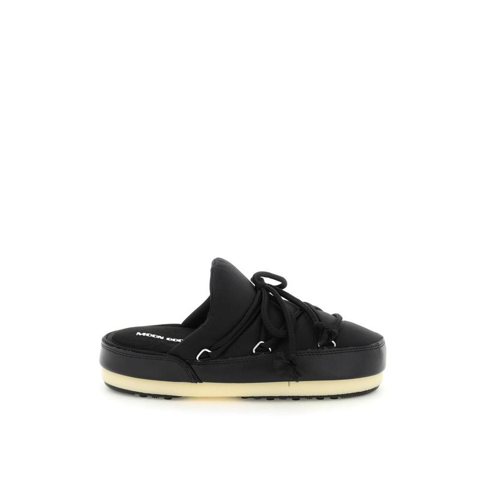 Black Nylon Mules