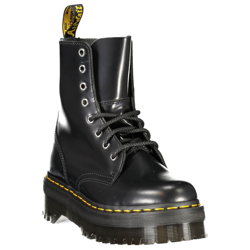 Black Leather Unisex Ankle Boot
